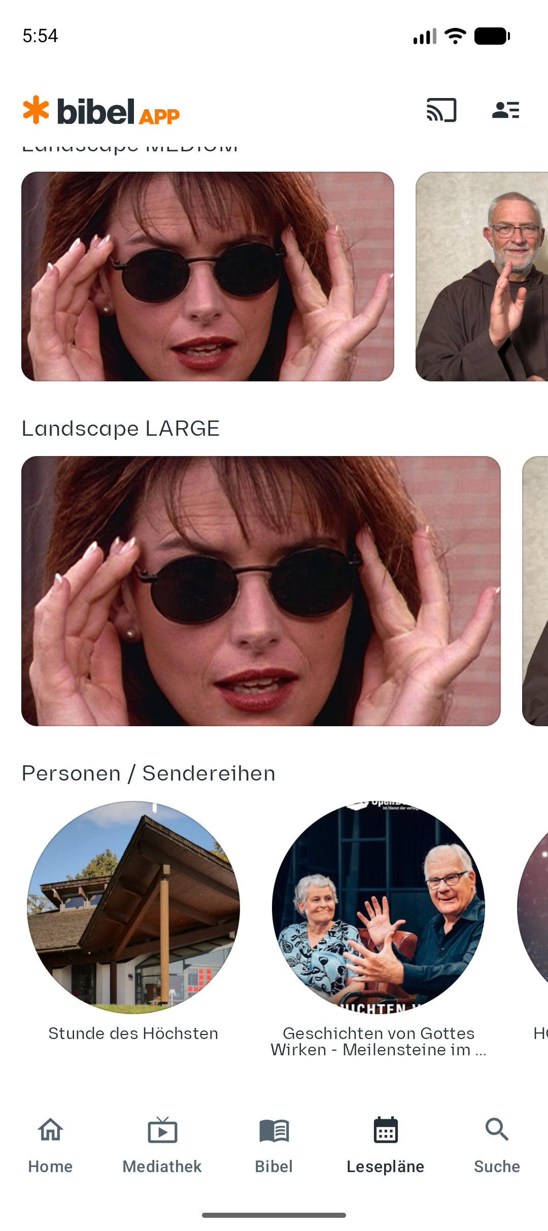 Mobile · CardAvatar row (Personen / Sendereihen)