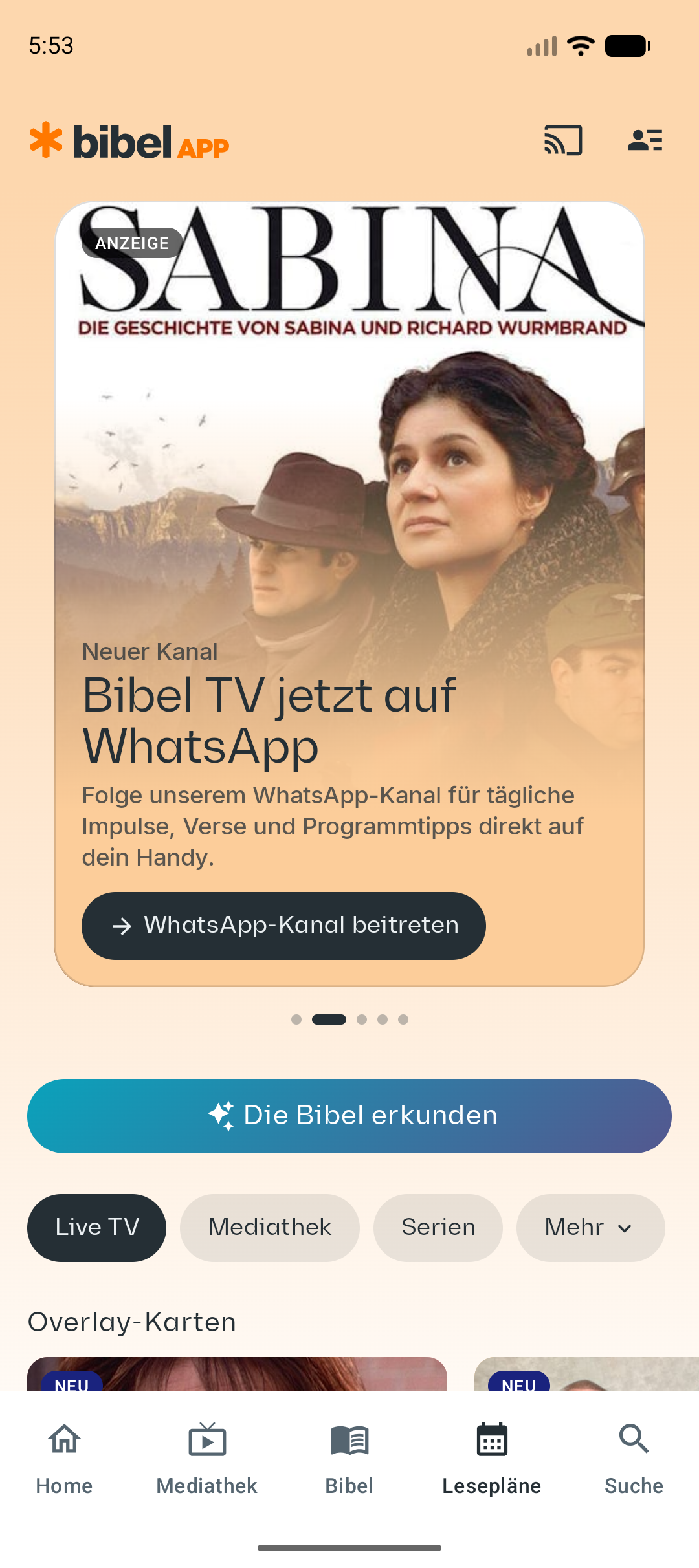 Mobile · generic hero — Anzeige badge, WhatsApp CTA with forward arrow