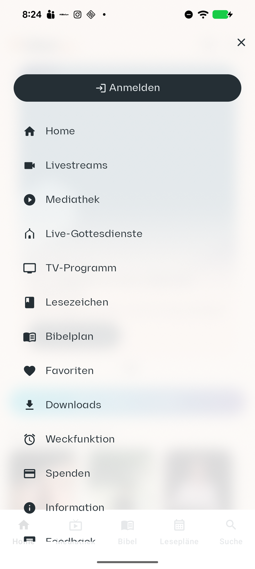 Mobile · Drawer offen · Light Mode